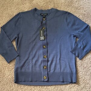 Classic Blue Cardigan Sweater